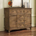 Meuble d'appoint rustique en bois marron pour le rangement du salon