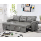 Canapé d'angle réversible convertible avec lit gigogne, méridienne avec rangement dissimulé et pieds durables