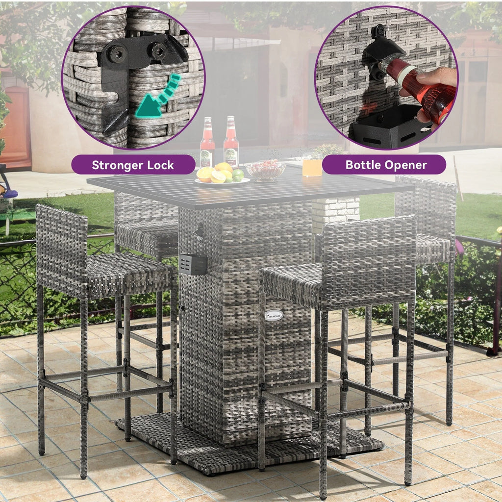 Ensemble de bar en osier d'extérieur Moasis 5 pièces - 5 PCS