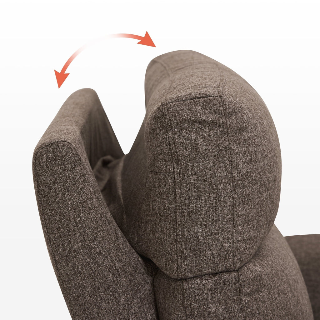 Canapé inclinable électrique biplace MCombo 60.2 avec massage et double chauffage, appuie-tête réglable, ports USB et USB-C, en tissu