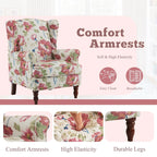Fauteuil d'appoint moderne Erommy, fauteuil à dossier haut, canapé individuel en tissu capitonné avec pieds en bois pour salon