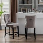 Tabouret de comptoir Carter 24 Wingback capitonné avec clous (lot de 2)