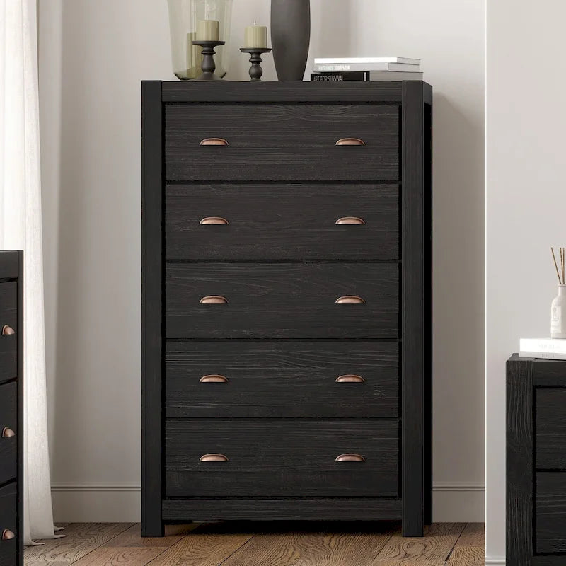 Commode 5 tiroirs en bois massif Montauk de Grain Wood Furniture