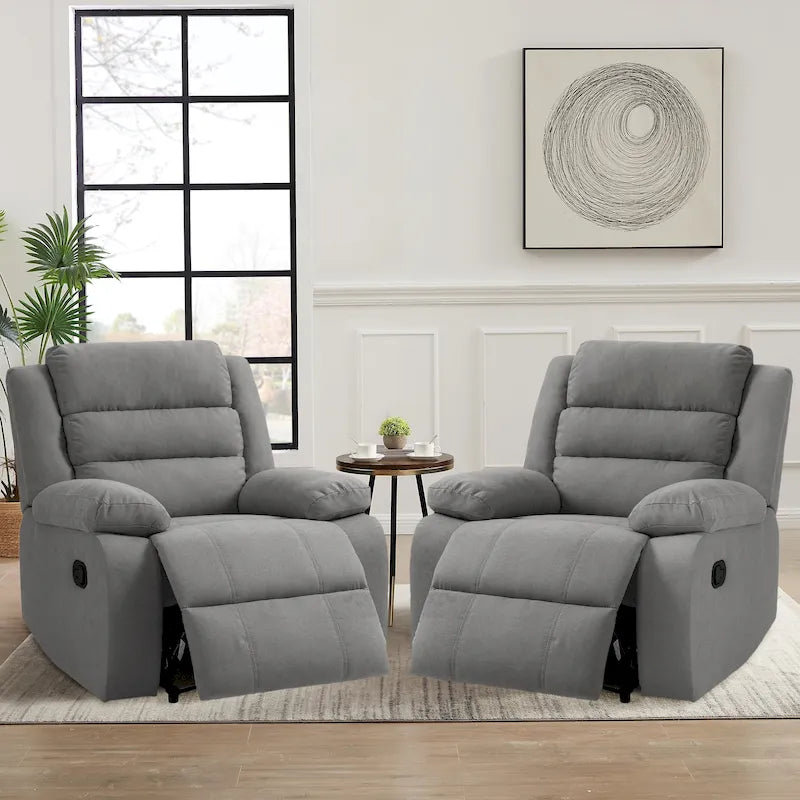 Fauteuil inclinable manuel classique et traditionnel, ensemble de 2