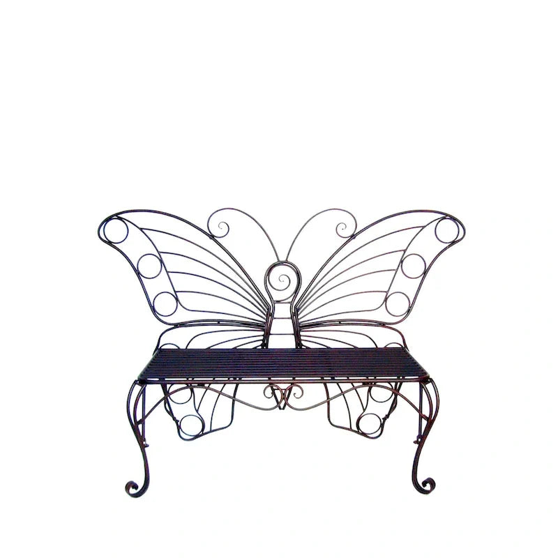 Banc papillon ancien en métal noir