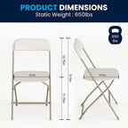 Chaise pliante en plastique - Lot de 10 - Capacité de 295 kg - Chaise événementielle