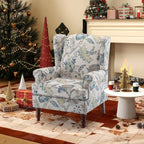 Fauteuil d'appoint moderne Erommy, fauteuil à dossier haut, canapé individuel en tissu capitonné avec pieds en bois pour salon