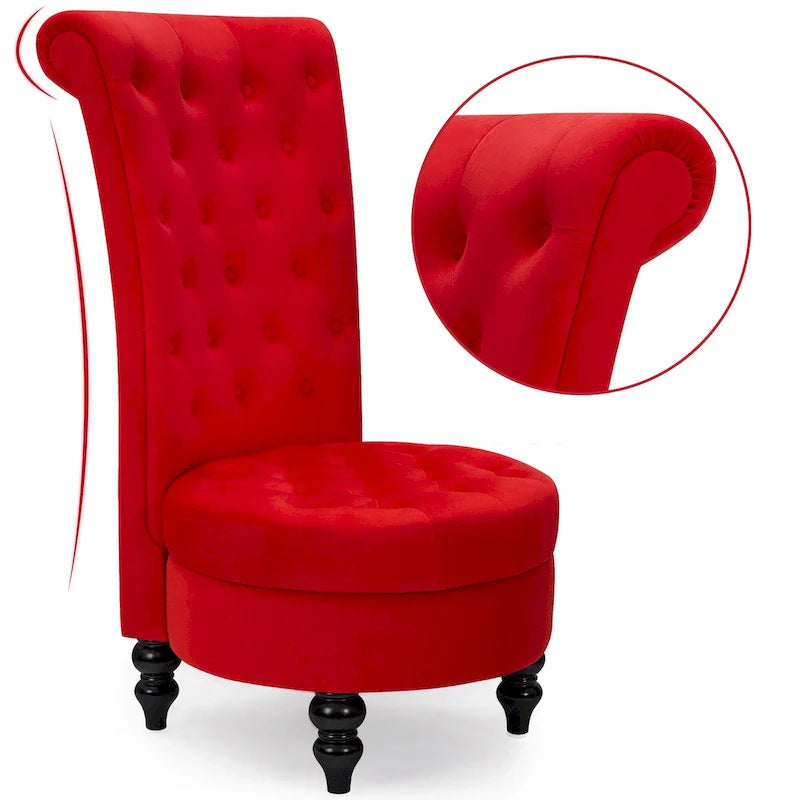 AVAWING Lot de 2 Chaises royales à dossier haut, rembourrage épais et pieds en bois d'hévéa