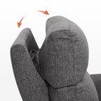 Canapé inclinable électrique biplace MCombo 60.2 avec massage et double chauffage, appuie-tête réglable, ports USB et USB-C, en tissu