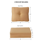 Ensemble de 2 coussins d'extérieur Sunbrella haut de gamme à assise profonde