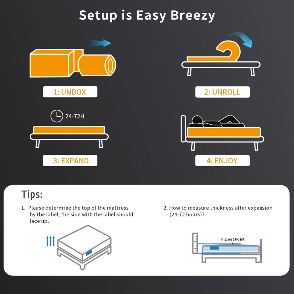 SweDrea Matelas hybride en mousse à mémoire de forme moelleux 8/12 po. respirant et rafraîchissant avec CertiPUR-US, SGS et OEKO-TEX