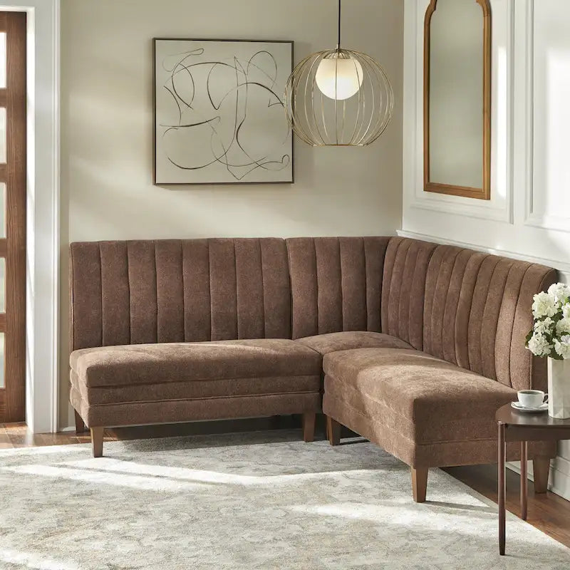 Ensemble banquette rembourrée à dossier cannelé 3 pièces Kerrington de Lifestorey