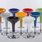 Tabouret de bar pivotant en plastique chromé, réglable en hauteur