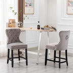 Tabouret de comptoir Carter 24 Wingback capitonné avec clous (lot de 2)