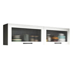 Vaisseliers de cuisine blancs en bois à fixation murale