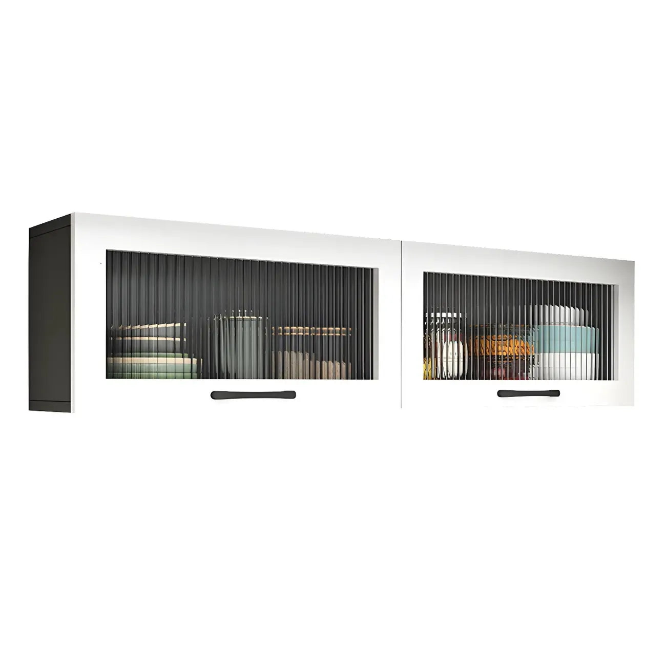 Vaisseliers de cuisine blancs en bois à fixation murale