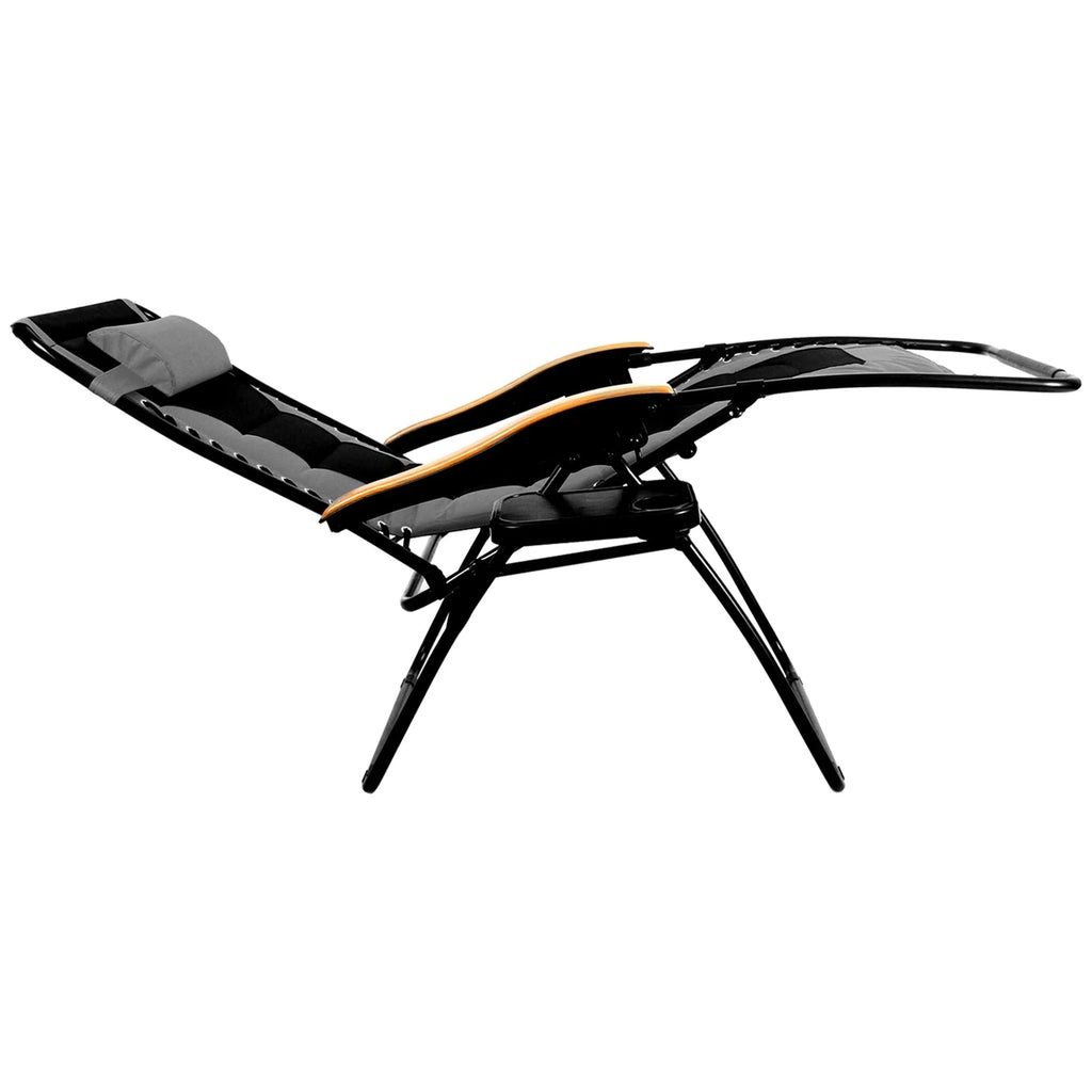 Fauteuil de relaxation zéro gravité XL surdimensionné et rembourré, avec accoudoirs plus larges, inclinable et porte-gobelet - N/A