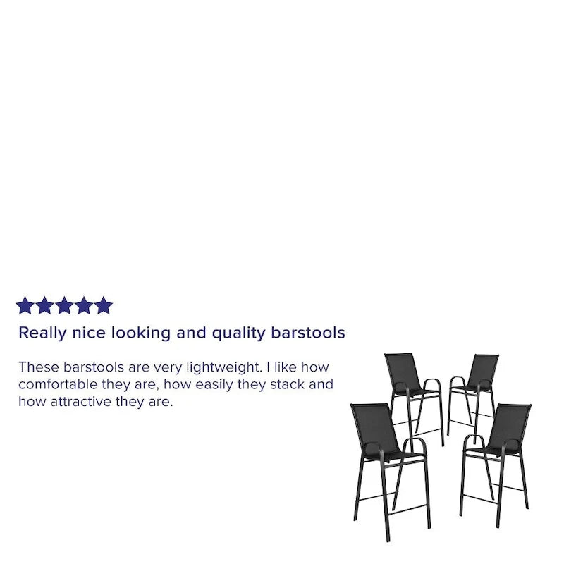 Lot de 4 tabourets de bar d'extérieur en matériau Flex Comfort – Tabouret de terrasse