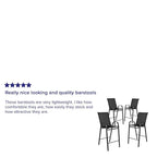 Lot de 4 tabourets de bar d'extérieur en matériau Flex Comfort – Tabouret de terrasse
