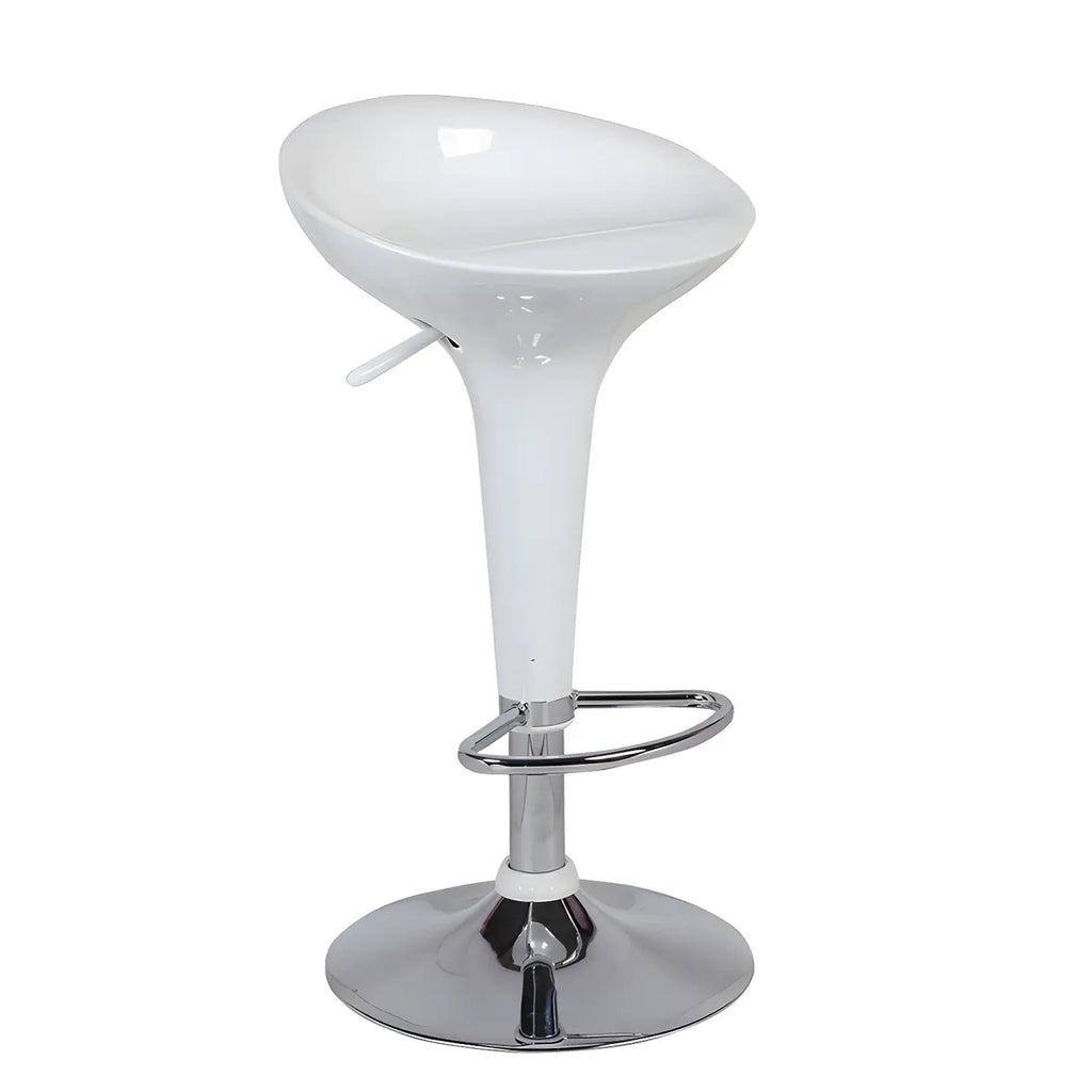 Tabouret de bar pivotant en plastique chromé, réglable en hauteur