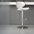 Tabouret de bar pivotant réglable en cuir rembourré