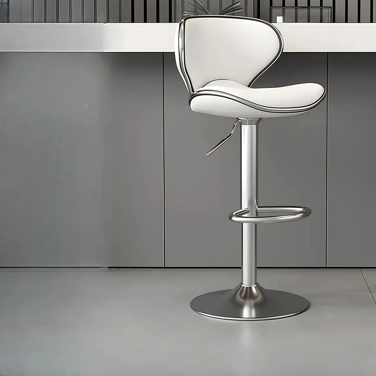 Tabouret de bar pivotant réglable en cuir rembourré