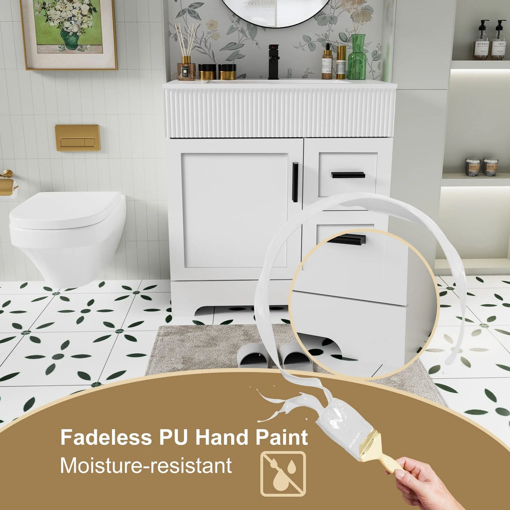 Meuble-lavabo Wavy Line 30/36/48 avec évier et robinet