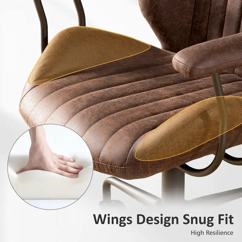 Chaise de Bureau Ergonomique en Tissu Suédé OVIOS avec Support Lombaire