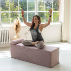 Avana Kami Chaise convertible / Yoga & Massage - Pouf 2 en 1 avec chaise longue de yoga pliable dissimulée, microvelours - N/A