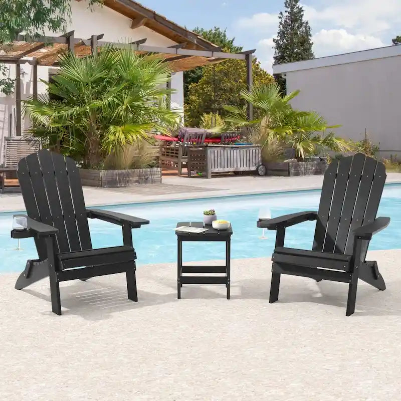 Lot de 2 chaises Adirondack pliantes Bonosuki pour patio et brasero