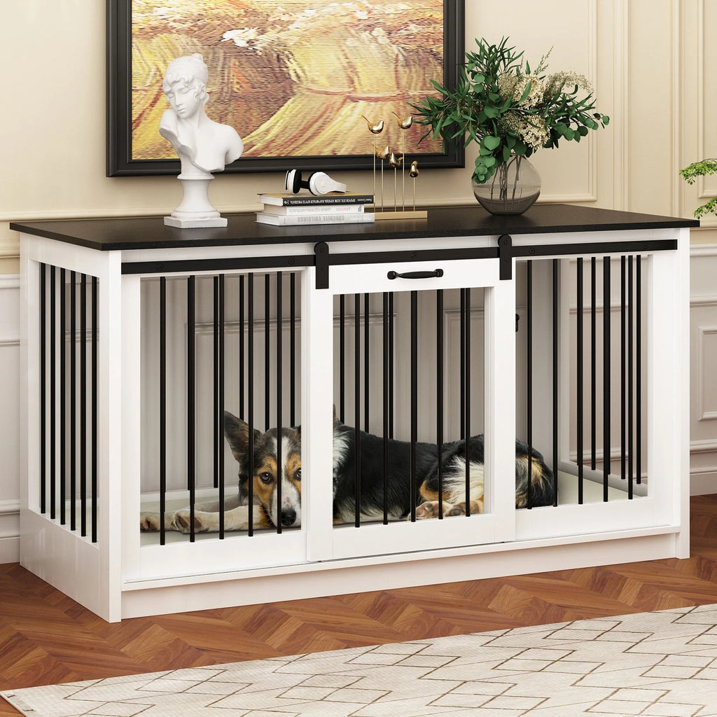 Résidence pour animaux de compagnie avec renfort en tubes de fer Cage pour chien élégante et robuste