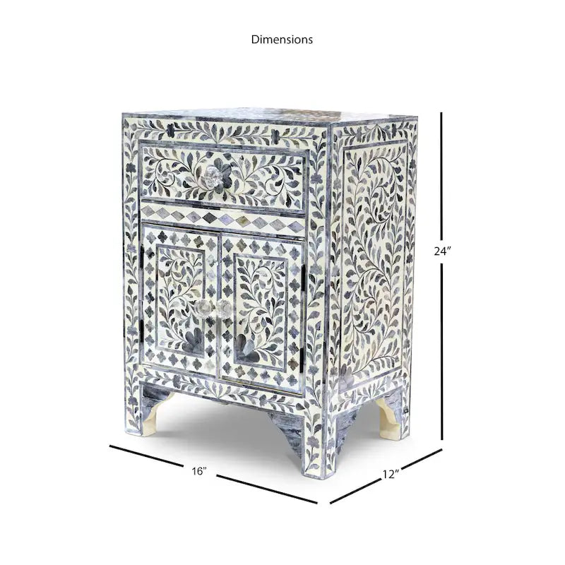 Meuble d'appoint Steve Silver Firoz avec incrustations en os