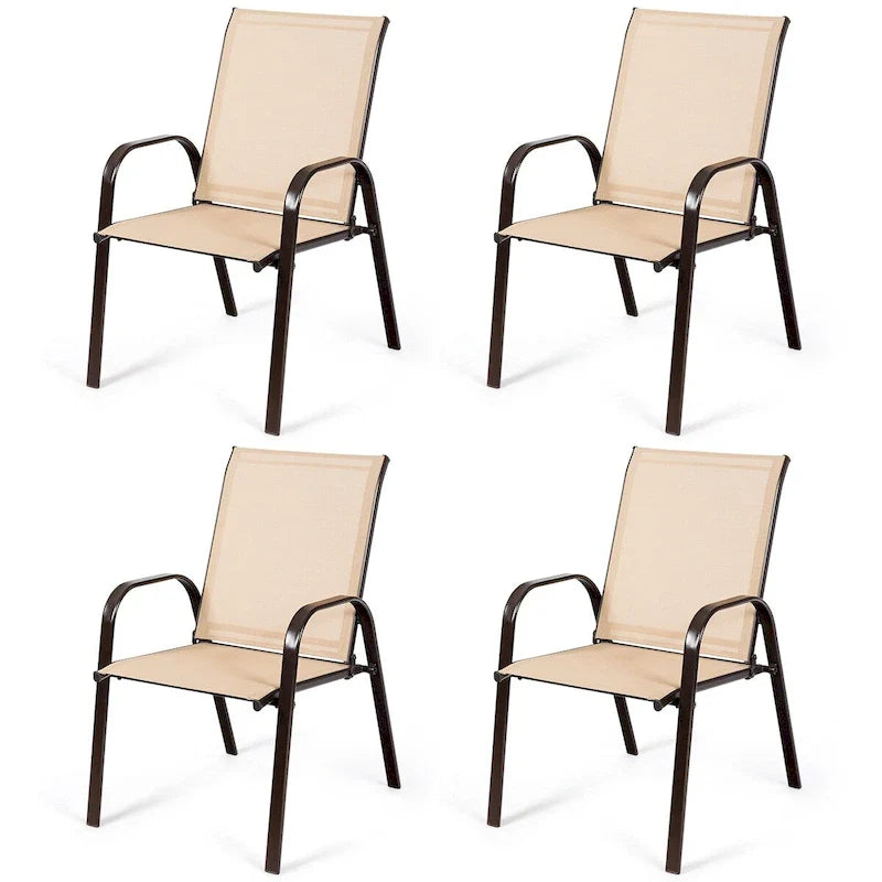 Costway Lot de 4 chaises de jardin et de terrasse avec accoudoirs – Voir détails
