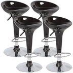 Tabouret de bar pivotant en plastique chromé, réglable en hauteur