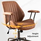 Chaise de Bureau Ergonomique en Tissu Suédé OVIOS avec Support Lombaire