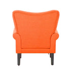 Fauteuil d'appoint moderne Erommy, fauteuil à dossier haut, canapé individuel en tissu capitonné avec pieds en bois pour salon