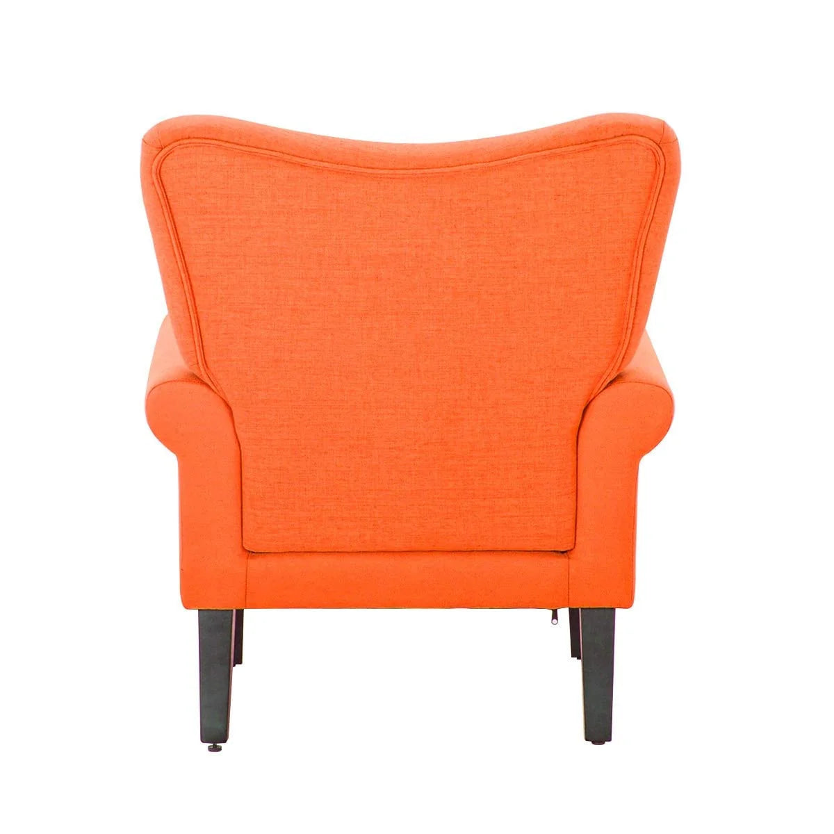 Fauteuil d'appoint moderne Erommy, fauteuil à dossier haut, canapé individuel en tissu capitonné avec pieds en bois pour salon