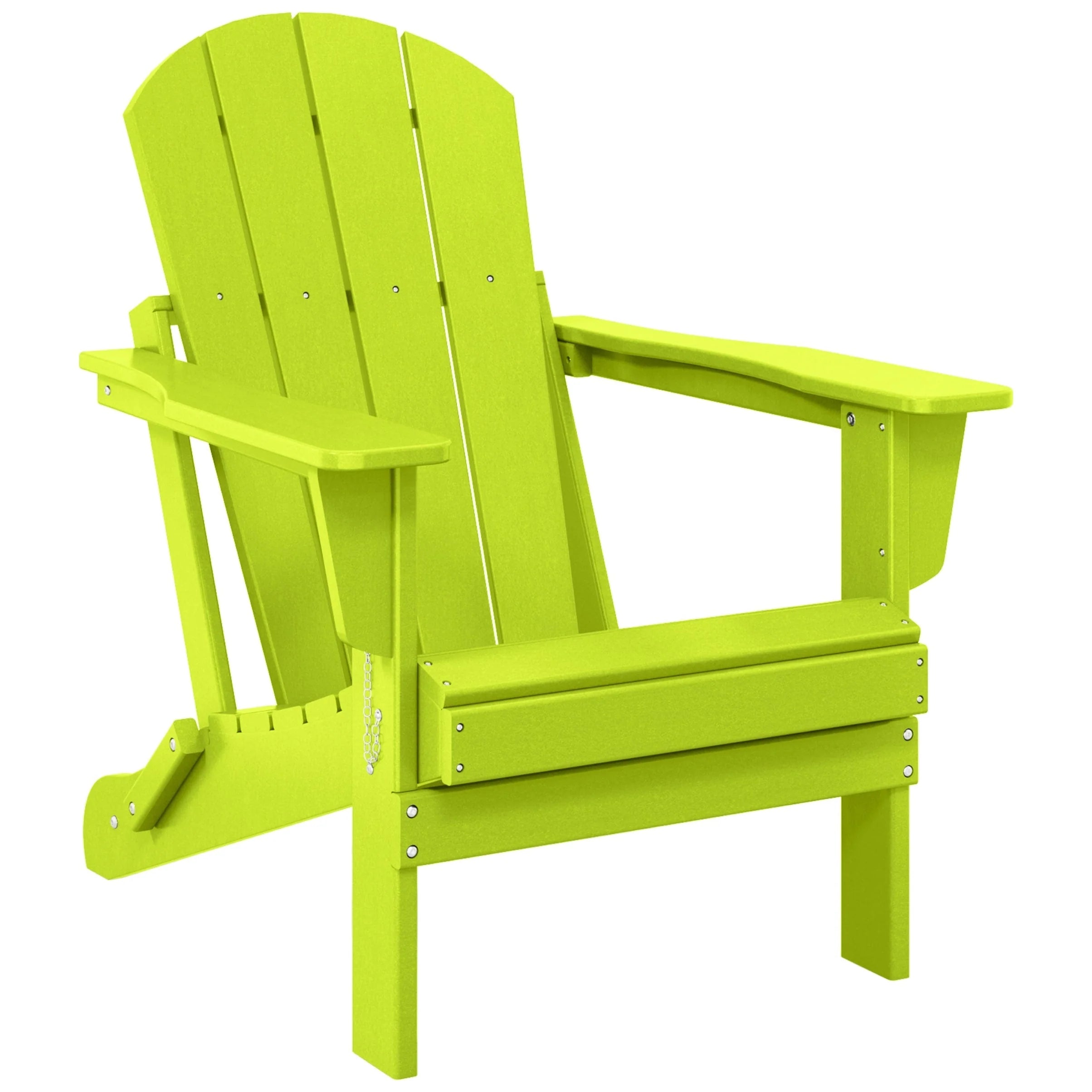 Chaise Adirondack pliante de patio d'extérieur tout temps résistante à la décoloration Polytrends Laguna