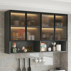 Buffet de cuisine mural gris en bois avec rangement