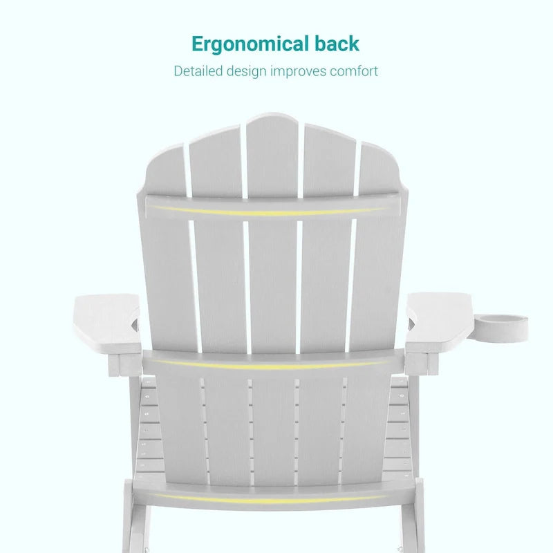Lot de 2 chaises Adirondack pliantes Bonosuki pour patio et brasero