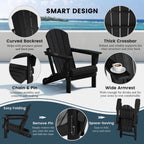 Chaise Adirondack pliante de patio d'extérieur tout temps résistante à la décoloration Polytrends Laguna