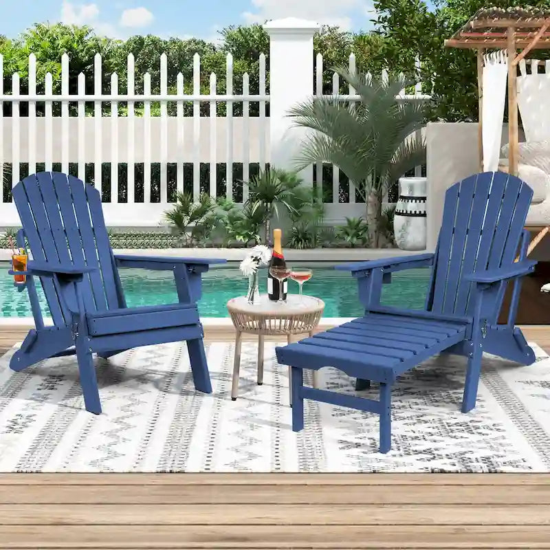 Chaise Adirondack pliante et réglable Vrakae avec repose-pieds