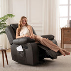 Fauteuil inclinable en cuir, large, durable, avec massage et chauffage