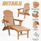Chaise Adirondack pliante et réglable Vrakae avec repose-pieds