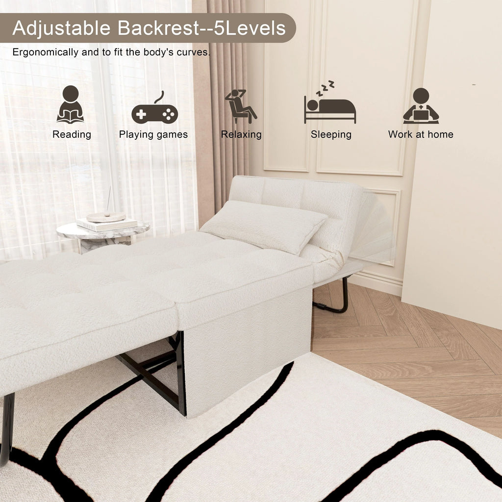 Canapé Convertible Lit Canapé Fauteuil Ottoman Pliant Fauteuils Inclinables pour Salon