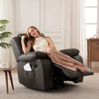Fauteuil inclinable en cuir, large, durable, avec massage et chauffage