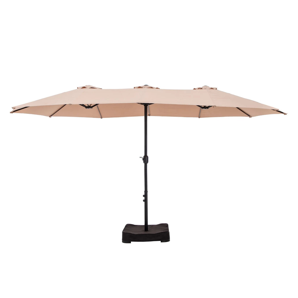 MAISON ARTS Parasol double de 4,5 m pour terrasse, grande taille, avec pied inclus