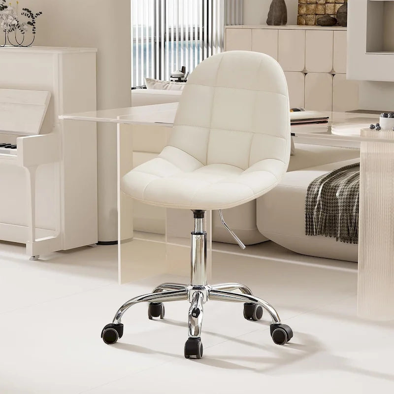 Chaise de bureau à domicile sans accoudoirs Javlergo, chaise de bureau d'ordinateur réglable en hauteur avec roulettes