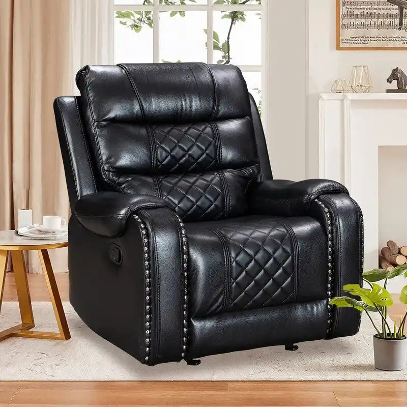 Grand fauteuil inclinable en similicuir de style américain pour salon