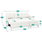 Canapé d'angle réversible convertible avec lit gigogne, méridienne avec rangement dissimulé et pieds durables